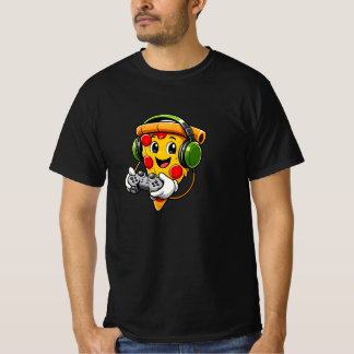 Camiseta Personaje Divertido de Pizza para Jugadores Diseño