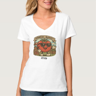 Camiseta Personaje Divertido de Tomate del Mercado de Granj