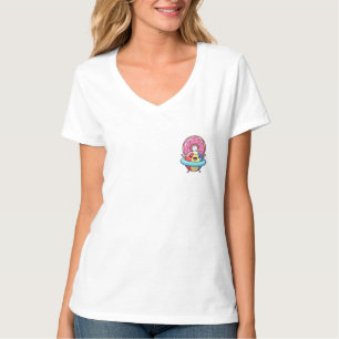 Camiseta Personaje Feliz de Pelota de Playa en Flotador de