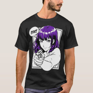 Camiseta Personaje femenino en estilo anime elegante sosten