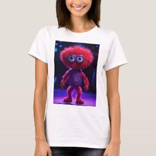 Camiseta personaje monstruo de gérmenes rojos, muy detallad