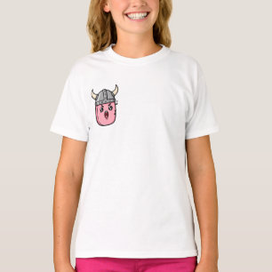 Camiseta Personaje vikingo cantando con casco de cuernos pa