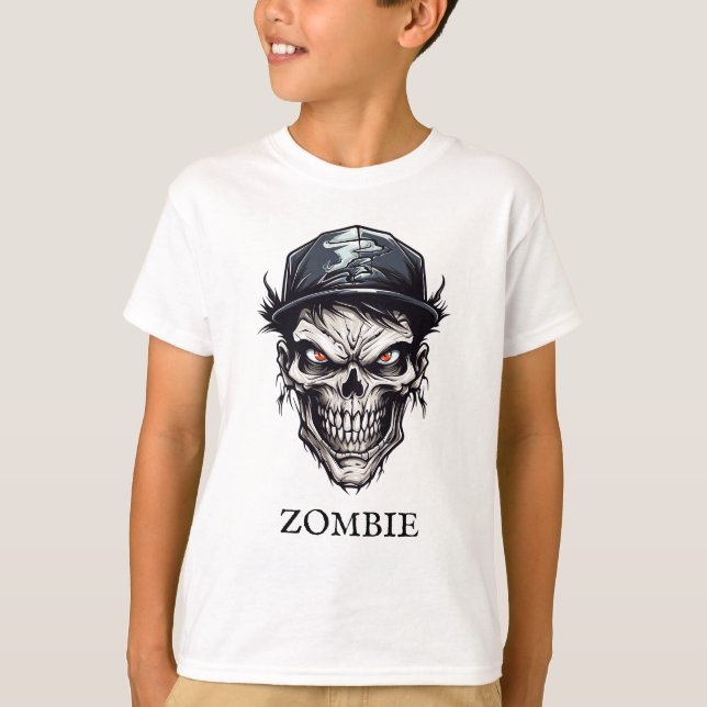 Camiseta Personaje Zombie Malvado, No Muerto (Anverso)