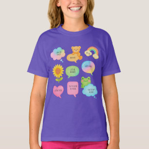 Camiseta Personajes adorables de acuarela Burbuja de diálog