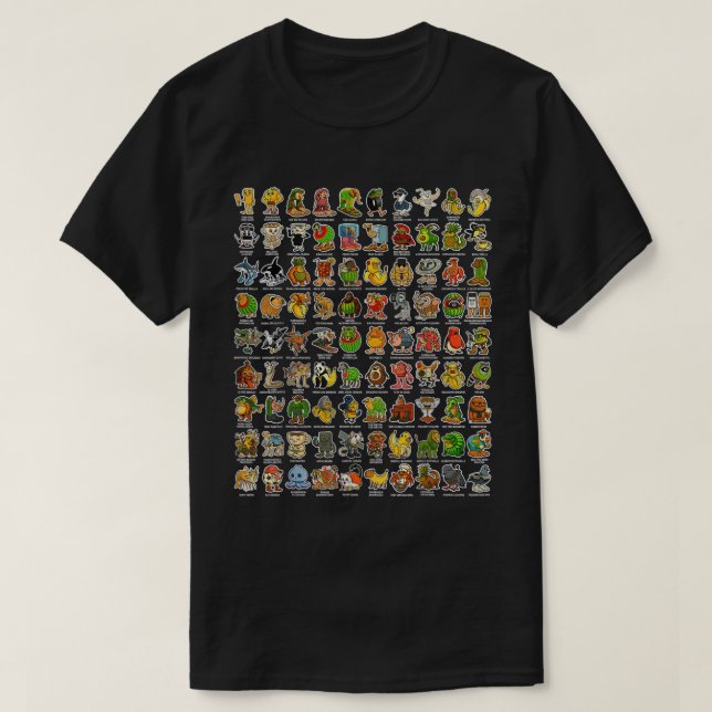 Camiseta Personajes De 90 Memes De Brainrot Italiano (Diseño del anverso)