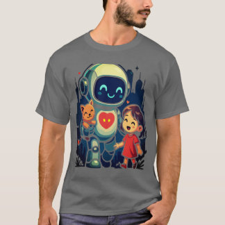 Camiseta Personajes de AI y Robot – Colección de Diseño Fut