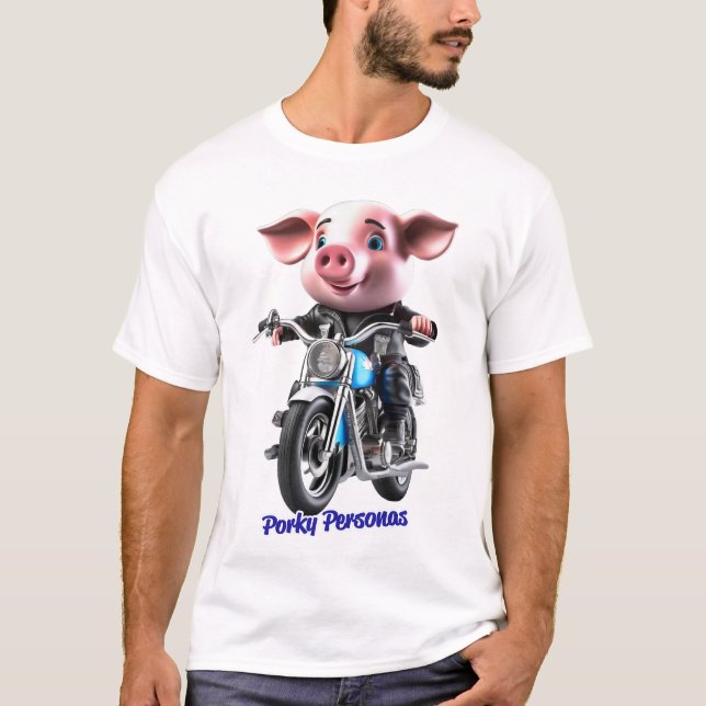 Camiseta Personajes de cerdo graciosos de Porky Personas. B (Anverso)