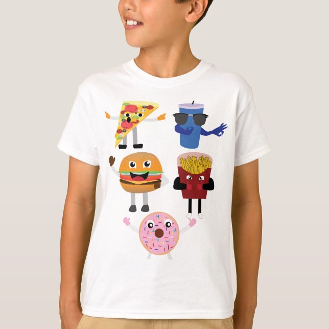 Camiseta Personajes de Comida (Anverso)