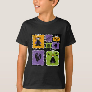 Camiseta Personajes de Halloween mullidos, vampiros y bruja