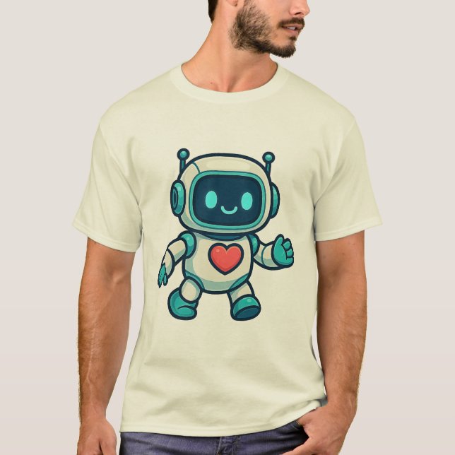 Camiseta Personajes de IA y Robot (Anverso)
