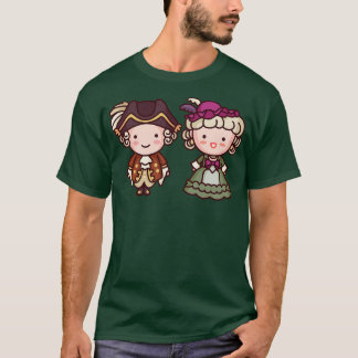 Camiseta Personajes de Kawaii King Louie XVI Marie Antoinet