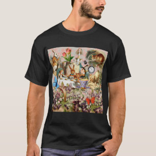 Camiseta personajes de la fiesta del té de Alicia en el paí