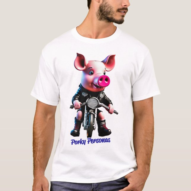 Camiseta Personajes de Pig graciosos de Porky Personas. Bik (Anverso)