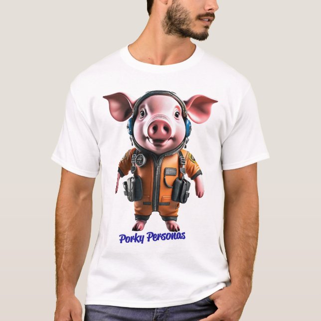 Camiseta Personajes de Pig graciosos de Porky Personas. Pil (Anverso)