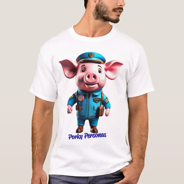 Camiseta Personajes de Pig graciosos de Porky Personas. Pil (Anverso)