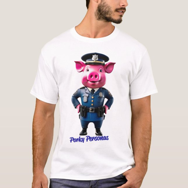 Camiseta Personajes de Pig graciosos de Porky Personas. Pol (Anverso)