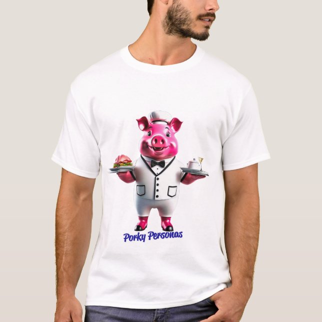 Camiseta Personajes de Pig graciosos de Porky Personas. Wai (Anverso)