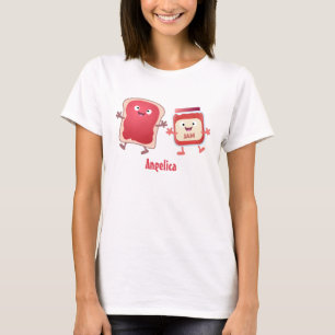 Camiseta Personajes divertidos de la caricatura sobre pan y