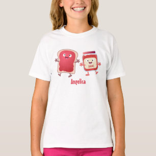 Camiseta Personajes divertidos de la caricatura sobre pan y