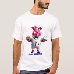 Camiseta Personajes divertidos de Porky Personas. Camarero