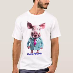 Camiseta Personajes divertidos de Porky Personas Pig