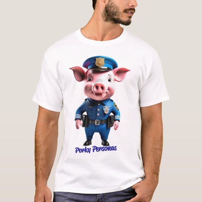Camiseta Personajes divertidos de Porky Personas Pig (Anverso)