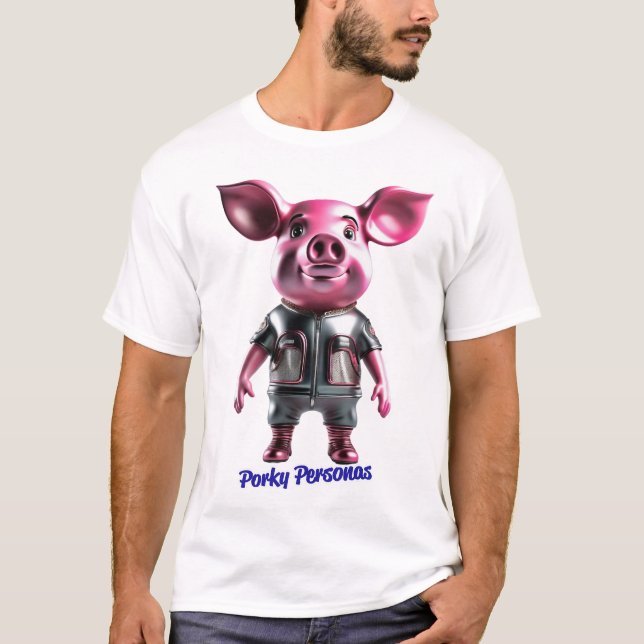 Camiseta Personajes divertidos de Porky Personas Pig (Anverso)