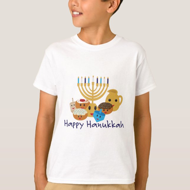 Camiseta Personajes felices de Hanukkah y Hanukkah lindos (Anverso)