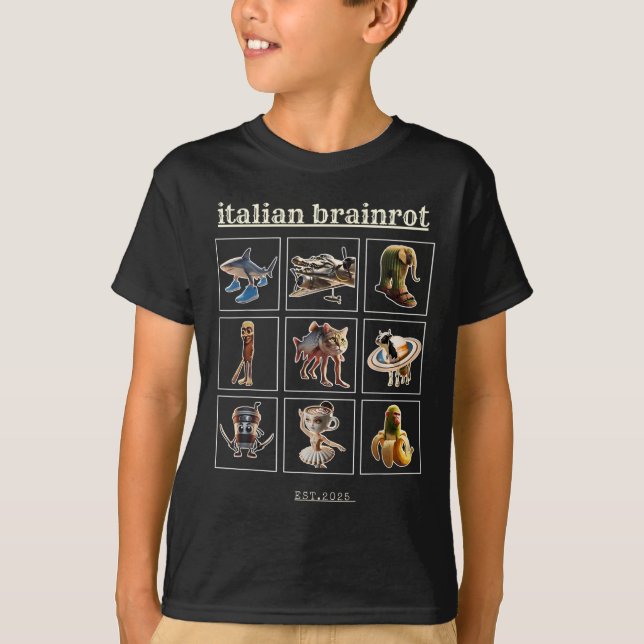 Camiseta Personajes italianos de loro meme Gen Z Funny Humo (Anverso)