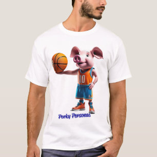 Camiseta Personajes Porky cerdos divertidos. Baloncesto
