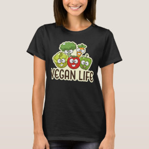 Camiseta Personajes Vegan Life Cute Adorable Vegetable