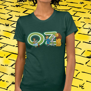 Camiseta Personajes vintage del mago de Oz y letras de text
