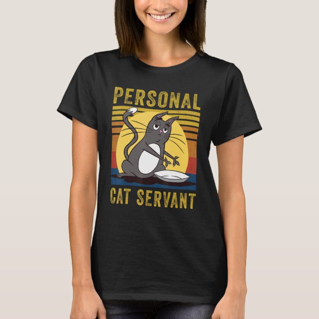 Camiseta Personal Cat Servant  cute Cat mom cat dad (Anverso)