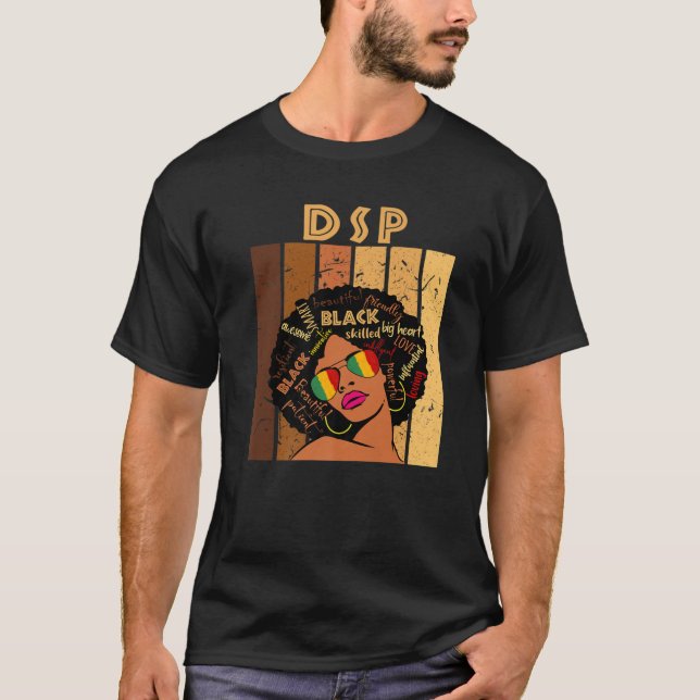 Camiseta Personal de apoyo directo de DSP Historiador negro (Anverso)
