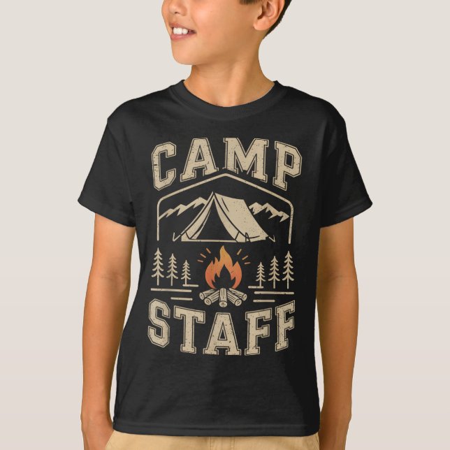 Camiseta Personal de campamento retro de verano Staff de ac (Anverso)