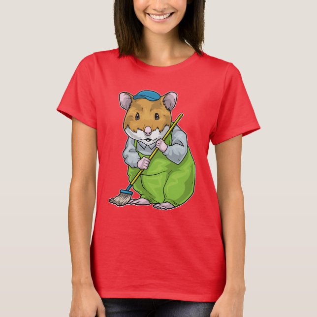 Camiseta Personal de limpieza de hamster Mop (Anverso)