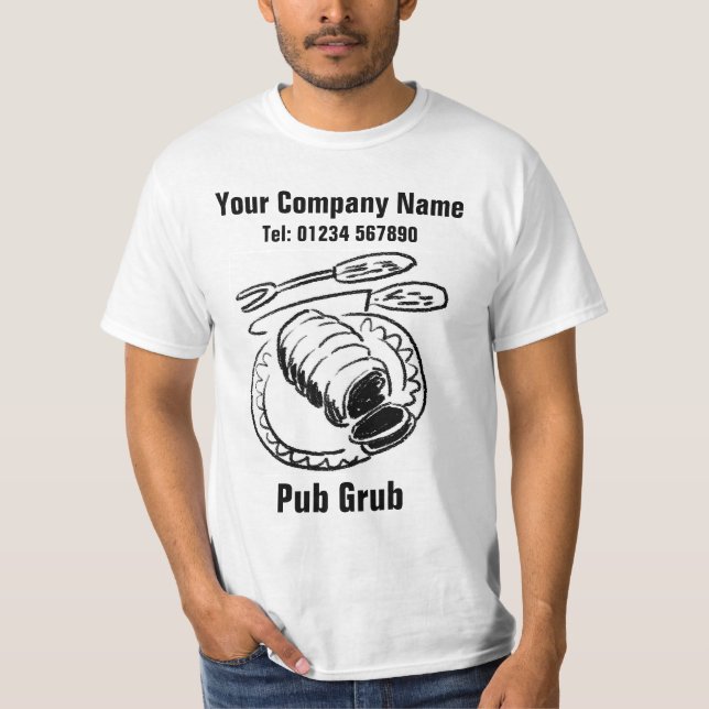 Camiseta Personal del pub que sirve comida o Pub Grub (Anverso)