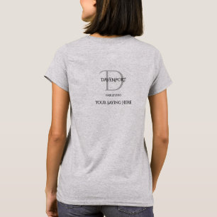 Camiseta Personal del Salón de Pelo Monograma Gris