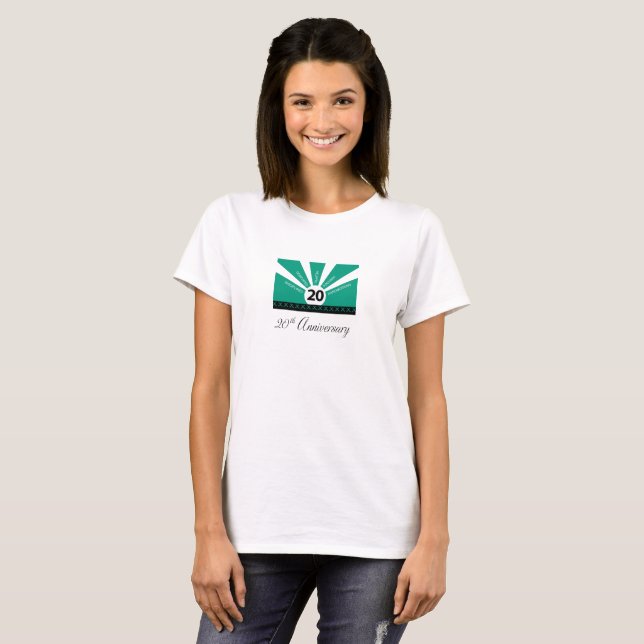 Camiseta Personalice, 20 años de aniversario de Empleados E (Anverso completo)