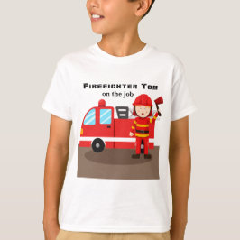 Camiseta Personalice al bombero del motor rojo Tom