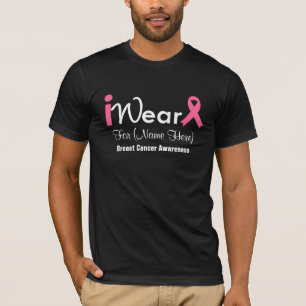 Camiseta Personalice al cáncer de pecho rosado de la cinta