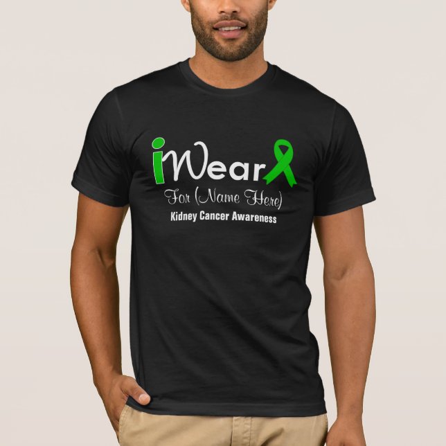 Camiseta Personalice al cáncer verde del riñón de la cinta (Anverso)