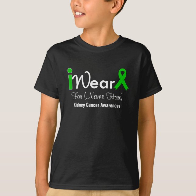 Camiseta Personalice al cáncer verde del riñón de la cinta (Anverso)