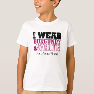 Camiseta Personalice Borgoña y al cáncer principal blanco