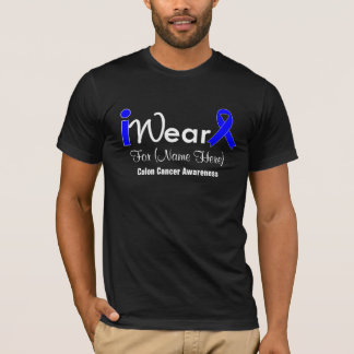 Camiseta Personalice el cáncer de colon de Blue Ribbon