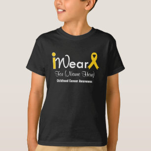Camiseta Personalice el cáncer infantil Gold Ribbon