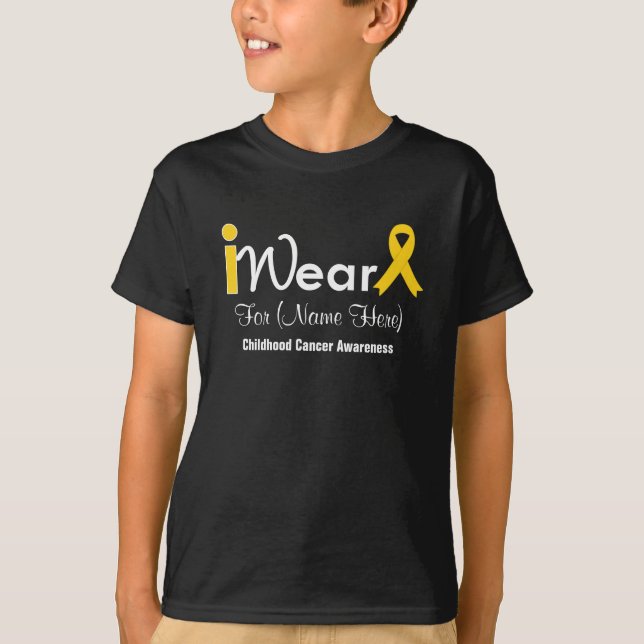 Camiseta Personalice el cáncer infantil Gold Ribbon (Anverso)