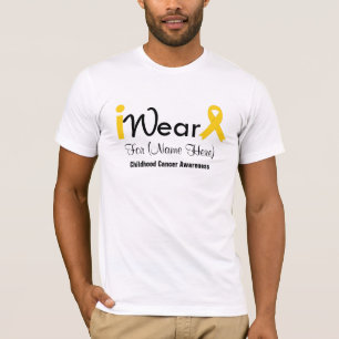 Camiseta Personalice el cáncer infantil Gold Ribbon