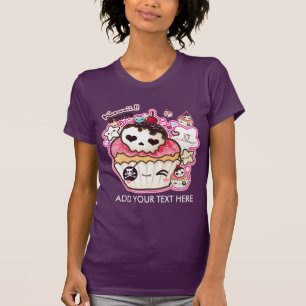 Camiseta Personalice el cupacke lindo del cráneo del kawaii