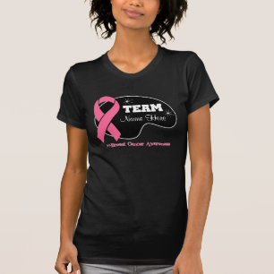 Camiseta Personalice el nombre del equipo - cáncer de pech